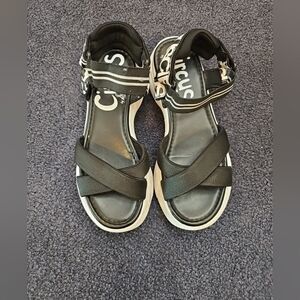 Sam Edelman Circus Black And White Anderson Sandal Size 8